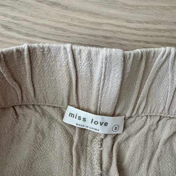 cropped wide leg linen pants - Picture 4 of 4